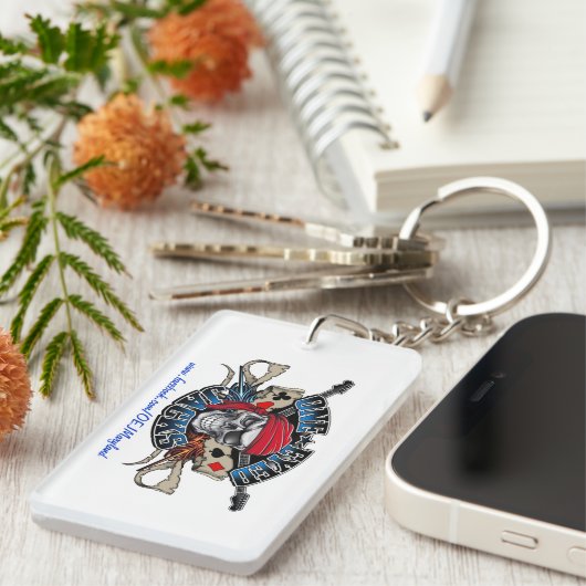 Één Oog Sleutelring van hefbomen (Rechthoek) Sleutelhanger (Voorkant Rechts)