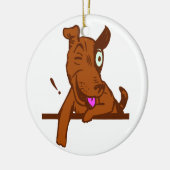 ÉÉN OOGDE DOG ROND ORNAMENT (Links)