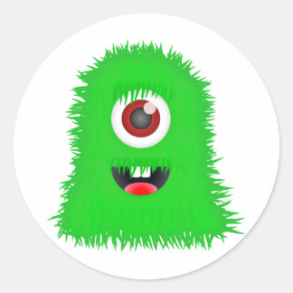 Eén ooggroen monster ronde sticker