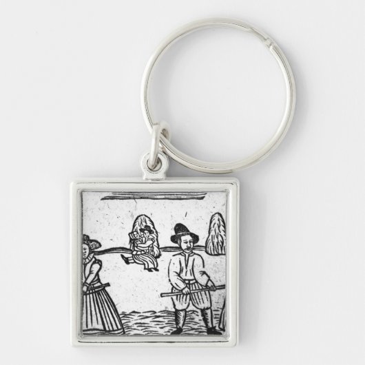 Een oogstscène sleutelhanger (Voorkant)