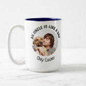 Een oom is als een vader...Dog Custom Photo Tweekleurige Koffiemok (Links)