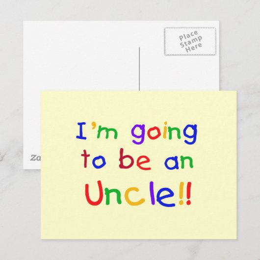 Een oomkleurige tekst briefkaart (Voorkant / Achterkant)