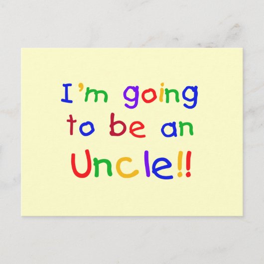 Een oomkleurige tekst briefkaart (Voorkant)