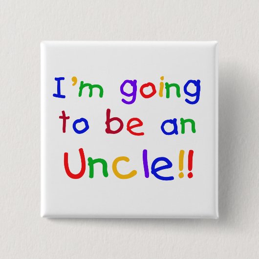 Een oomkleurige tekst vierkante button 5,1 cm (Voorkant)