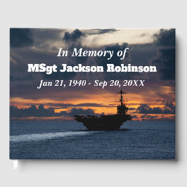 Een oorlogsschip bij Zee Veteran Gastenboek