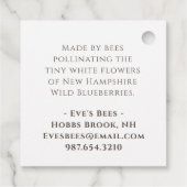 Eén oorsprong honingproduct — Contactgegevens voor Bedankjes Labels (Achterkant)