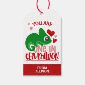 Eén op Chameleon Valentijnsdag Cadeaulabel (Voorkant)