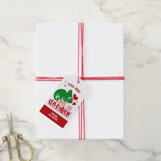 Eén op Chameleon Valentijnsdag Cadeaulabel (Met Touw)