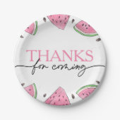 Eén op de eerste dag van de geboorte Watermelon Papieren Bordje (Voorkant)