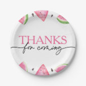 Eén op de eerste dag van de geboorte Watermelon Papieren Bordje (Voorkant)