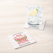 Een op de eerste dag van de melkwatermeloen kartonnen onderzetters (Insitu)