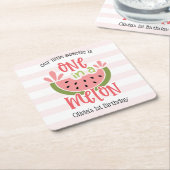 Een op de eerste dag van de melkwatermeloen kartonnen onderzetters (Schuin)