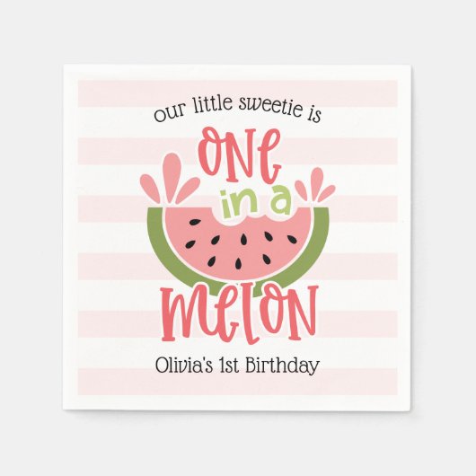 Een op de eerste dag van de melkwatermeloen servet (Voorkant)
