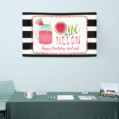 Een op de eerste dag van de melkwatermeloen spandoek (Beurs)