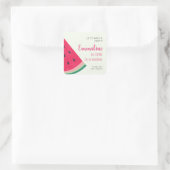 Een op de eerste dag van de melkwatermeloen vierkante sticker (Tas)