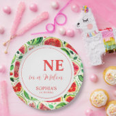 Eén op de eerste dag van een meloen papieren bordje (Feest)