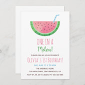 Eén op de eerste verjaardag van de Melonwatermeloe Kaart (Voorkant / Achterkant)