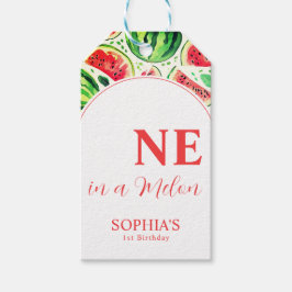 Een op de eerste verjaardag van een meloen cadeaulabel