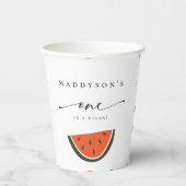 Een op de eerste verjaardag van een meloen papieren bekers (Voorkant)