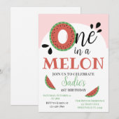 Eén op de eerste verjaardag van een Melon Girls Kaart (Voorkant / Achterkant)