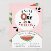 Eén op de eerste verjaardag van een Melon Watermel Kaart (Voorkant / Achterkant)