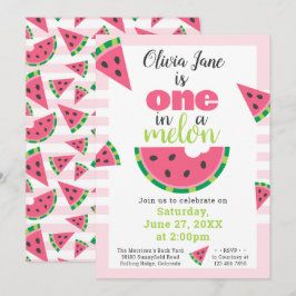 Eén op de eerste verjaardag van een Melon Watermel Kaart