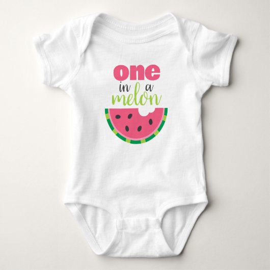 Een op de eerste verjaardag van Melon Watermelon B Romper (Voorkant)