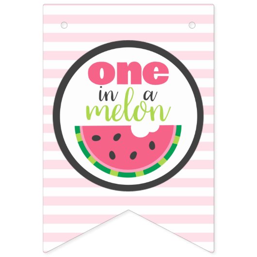 Een op de eerste verjaardag van Melon Watermelon B Vlaggetjes (Tweede vlag)