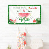 Eén op de Melon 1st Birthday Watermeloen Partij Spandoek (Insitu)