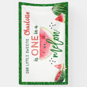 Eén op de Melon 1st Birthday Watermeloen Partij Spandoek (Verticaal)