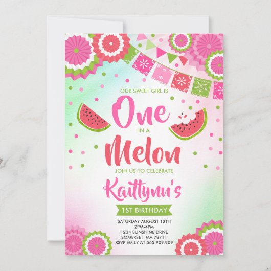 Een op de Melon Birthday nodigde Melon-partij uit Kaart (Voorkant)