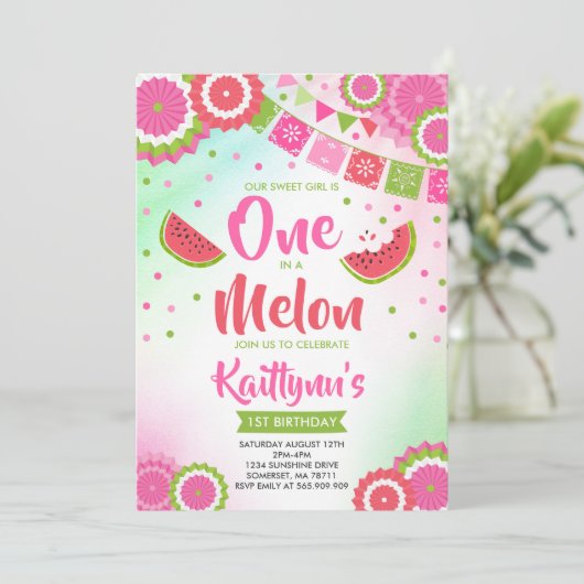 Een op de Melon Birthday nodigde Melon-partij uit Kaart (Staand voorkant)