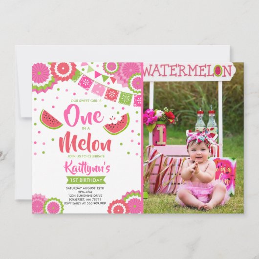 Een op de Melon Birthday nodigde Melon-partij uit Kaart (Voorkant)