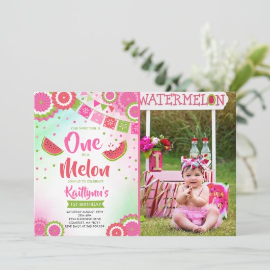 Een op de Melon Birthday nodigde Melon-partij uit Kaart (Staand voorkant)