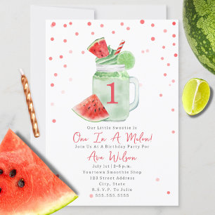 Een op de Melon Birthday party Watermelon Smoothie Kaart