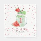 Een op de Melon Birthday party Watermelon Smoothie Servet (Voorkant)