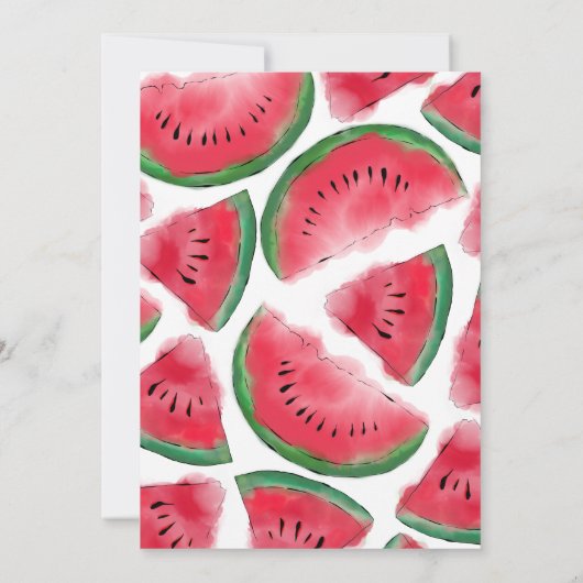 Eén op de Melon Waterverf Watermelon 1 op de geboo Kaart (Achterkant)