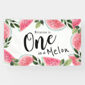 Eén op de Melon Waterverf Watermelon 1 op de geboo Spandoek (Horizontaal)