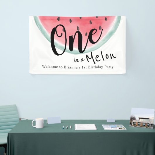 Eén op de Melon Waterverf Watermelon 1 op de geboo Spandoek (Beurs)