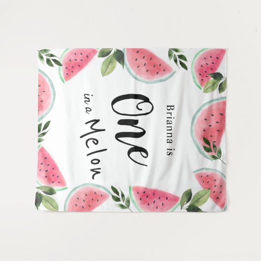 Eén op de Melon Waterverf Watermelon 1 op de geboo Wandkleed (Voorkant (horizontaal))