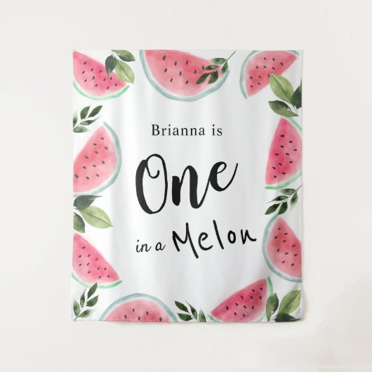 Eén op de Melon Waterverf Watermelon 1 op de geboo Wandkleed (Voorkant)