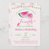 Een op de vierde verjaardag van een meloensmeloen kaart (Voorkant / Achterkant)