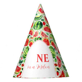 Een op een dag in een meloenswatermeloen feesthoedjes