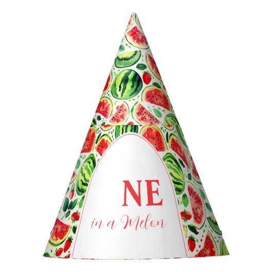 Een op een dag in een meloenswatermeloen feesthoedjes (Voorkant)
