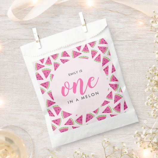 Een op een meloen 1e verjaardag bedankzakje (Geknipt)