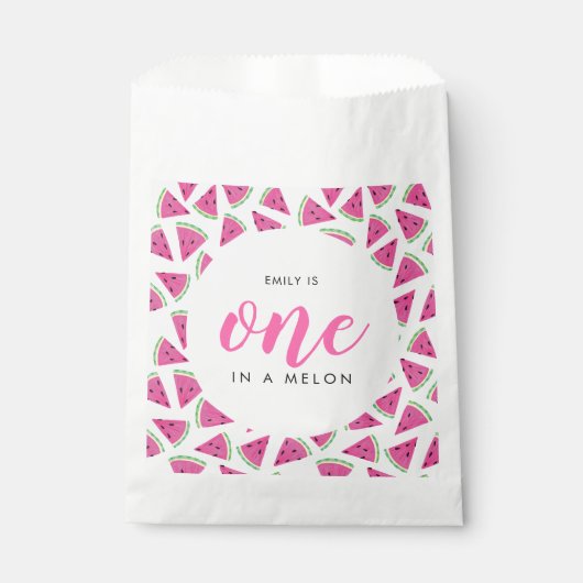 Een op een meloen 1e verjaardag bedankzakje (Voorkant)