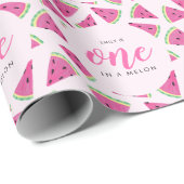 Een op een meloen 1e verjaardag cadeaupapier (Rol Hoek)