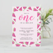 Een op een meloen 1e verjaardag kaart (Staand voorkant)