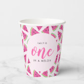 Een op een meloen 1e verjaardag papieren bekers (Achterkant)