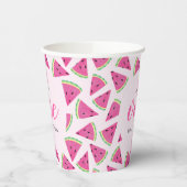 Een op een meloen 1e verjaardag papieren bekers (Links)